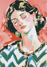 Portret van een vrouw met gesloten ogen van Niklas Maximilian