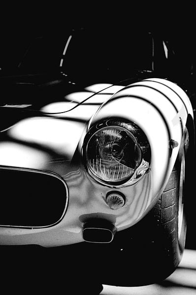 Ferrari 250 GT SWB Italian sports car front in black and white by Sjoerd van der Wal Photography