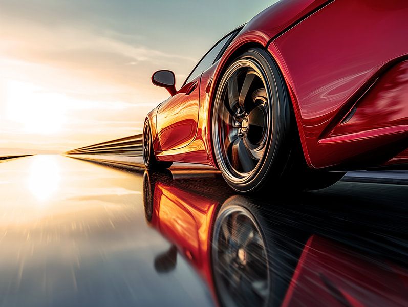 Voiture de sport rouge par Cafe Noir