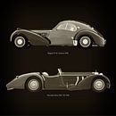 Bugatti 57-SC Atlantic 1938 et Mercedes-Benz SSK-710 1930 par Jan Keteleer Aperçu