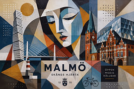 Une illustration de Malmö, en Suède – Une belle ville d'Europe. sur Galerie Hoppenbrouwers
