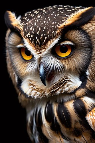 Realistische uil met intense blik