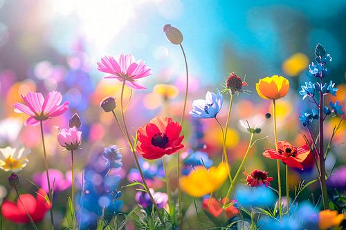 Sommerlich bunter Blumengarten