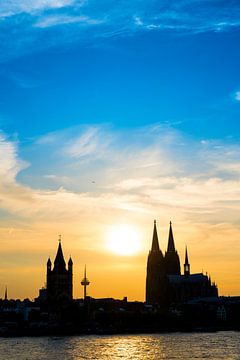 La cathédrale de Cologne au coucher du soleil sur Günter Albers