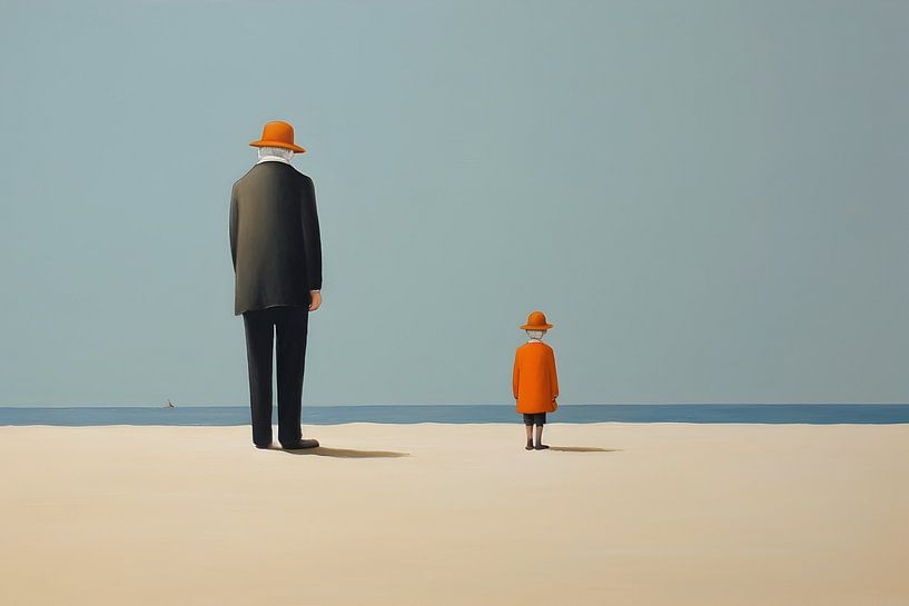 Groot en klein op het strand van Heike Hultsch