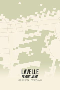 Vintage landkaart van Lavelle (Pennsylvania), USA. van MijnStadsPoster