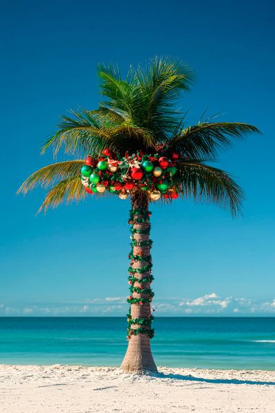 Palmboom Kerstmis van Poster Art Shop