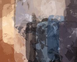 Terra, taupe en lila. Moderne abstracte kunst. Avond.