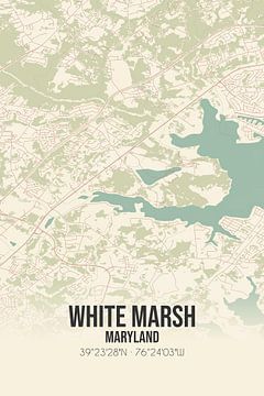 Alte Karte von White Marsh (Maryland), USA. von Rezona