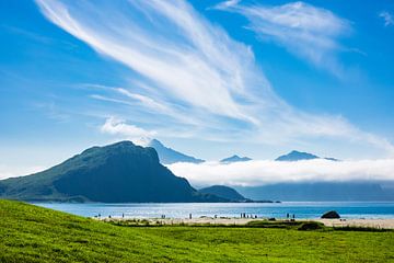 Haukland Beach on the Lofoten islands in Norway by Rico Ködder