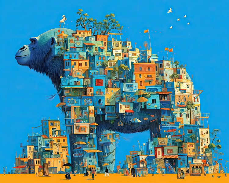 Stadslandschap | Urban Jungle van ARTEO Schilderijen