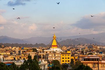 Bodnath Stupa à Katmandou, Népal sur Jan Schuler