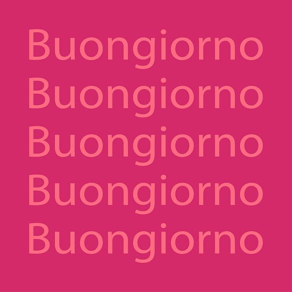 Buongiorno. 70s inspired typography in pink by Dina Dankers