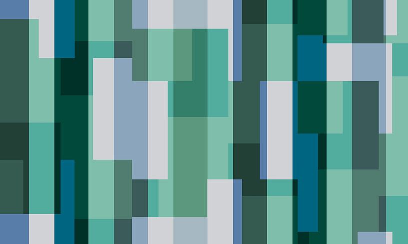 Abstraction in modern petrol colours by Mad Dog Art