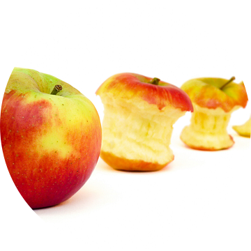 Appel en appelklokhuizen op een rij geïsoleerd op wit van Ben Schonewille