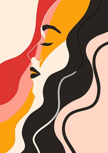 Abstract portret in pastel