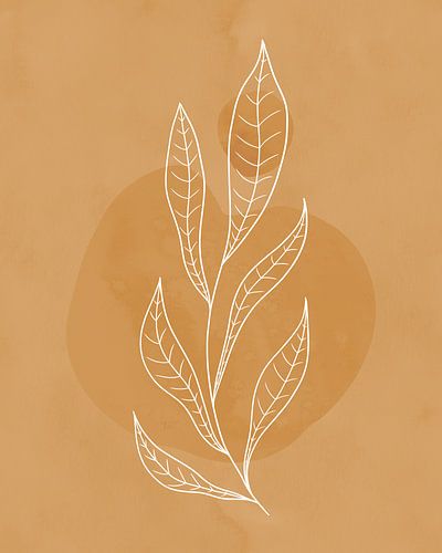 Minimalistische illustratie in gedekt oranje