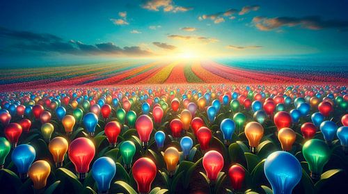 Ein Feld voller Blumenzwiebeln