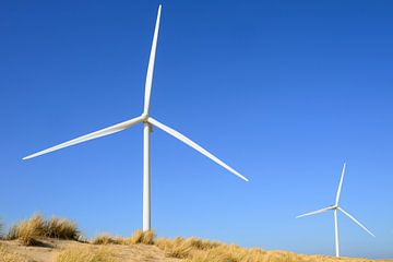 Windturbines op het strand