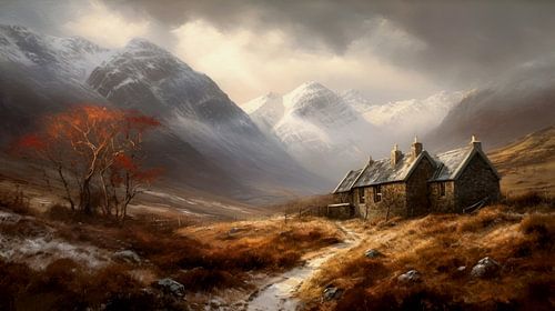 Schotse Cottage Schilderij