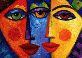 Vrouwen Gezichten | Bright Faces in Harmony van ARTEO Schilderijen