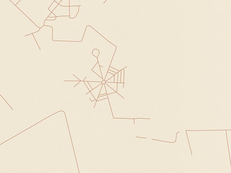 Terracotta style map of Bourtange by De Kaartenwinkel