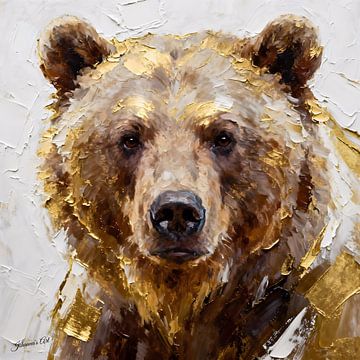 The Golden Bear - Grizzly Beer 2 van Johannas Art Creations