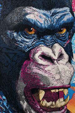 Gorilla in Popart Woede en Kracht van Eva Lee