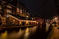 Twijnstraat aan de Werf in de avond