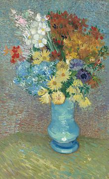 Bloemen in een blauwe vaas, Vincent van Gogh