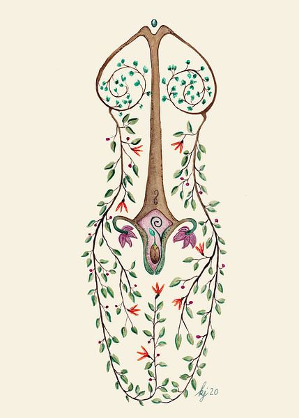 Gaia tree woman van Kirsten Jense Illustraties.