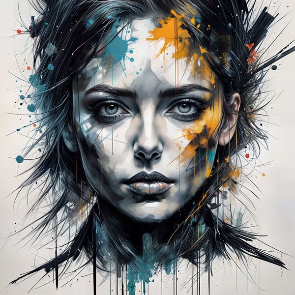 Abstraktes Frauenporträt von Ljupka Kareska