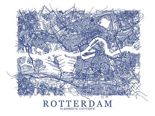 Rotterdam Plattegrond Blauw
