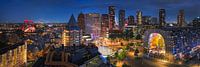 Rotterdam Blaak night panorama