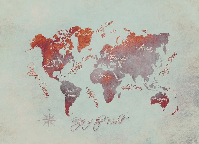 Weltkarte 17 #Karte #Weltkarte von JBJart Justyna Jaszke