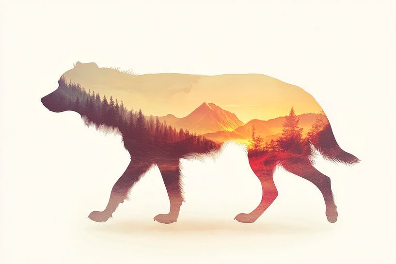 Wolfachtig landschap van Poster Art Shop