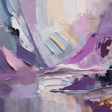 A Powdery Lilac Dance of Abstraction by Gisela- Art for You