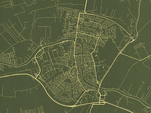 Kaart van Alphen aan de Rijn in Groen Goud