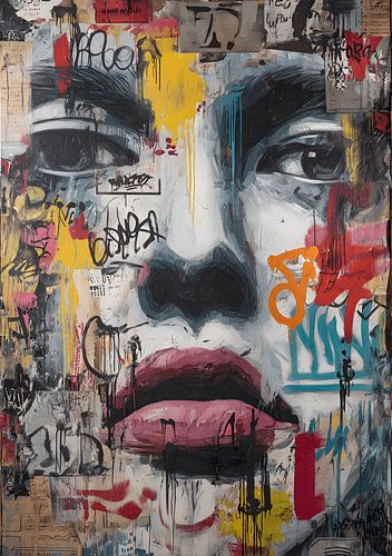 Woman with graffiti on her face