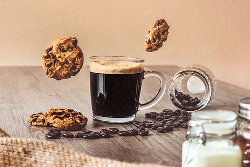 Coffee with Flying Cookies