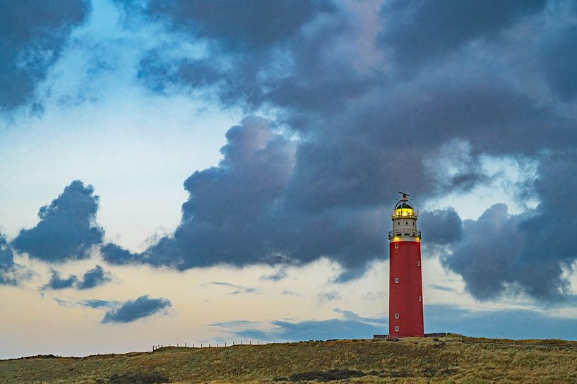 Texel lighthouse in the dunes during a calm autumn afternoon by Sjoerd van der Wal Photography