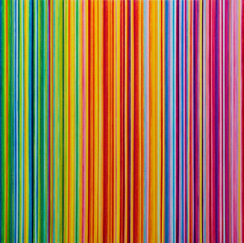 Peinture abstraite colorée à rayures