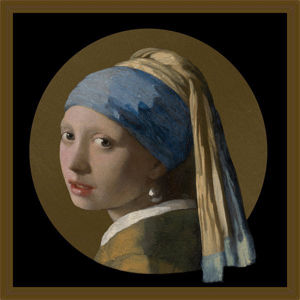 Mädchen mit Perlenohrring - goldenes Mädchen von Digital Art Studio