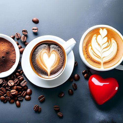 A heart and coffee