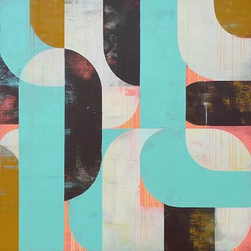 Türkisfarbener Rhythmus in geschwungenen Formen von Color Square