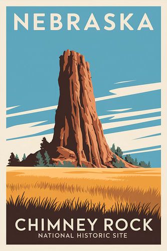 Affiche de voyage vintage du Nebraska