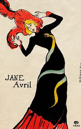 Henri de Toulouse-Lautrec – Jane Avril (1899) | Lithographie Art nouveau d'époque