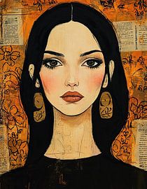 Woman Abstract with Earrings