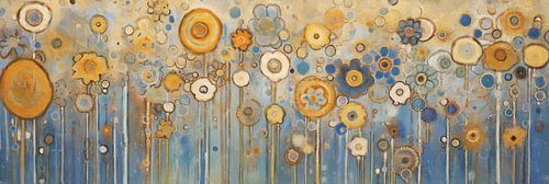 Sea of Flowers in Blue and Yellow