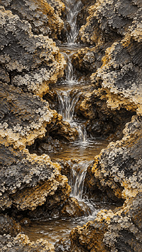 Vulkanische mineralencascade - Indonesië